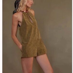 Olive Green Halter Romper